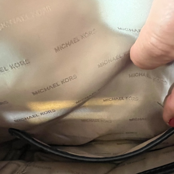 Authentic Michael Kors MK Blue Floral Studded Backpack Purse - Picture 10 of 17